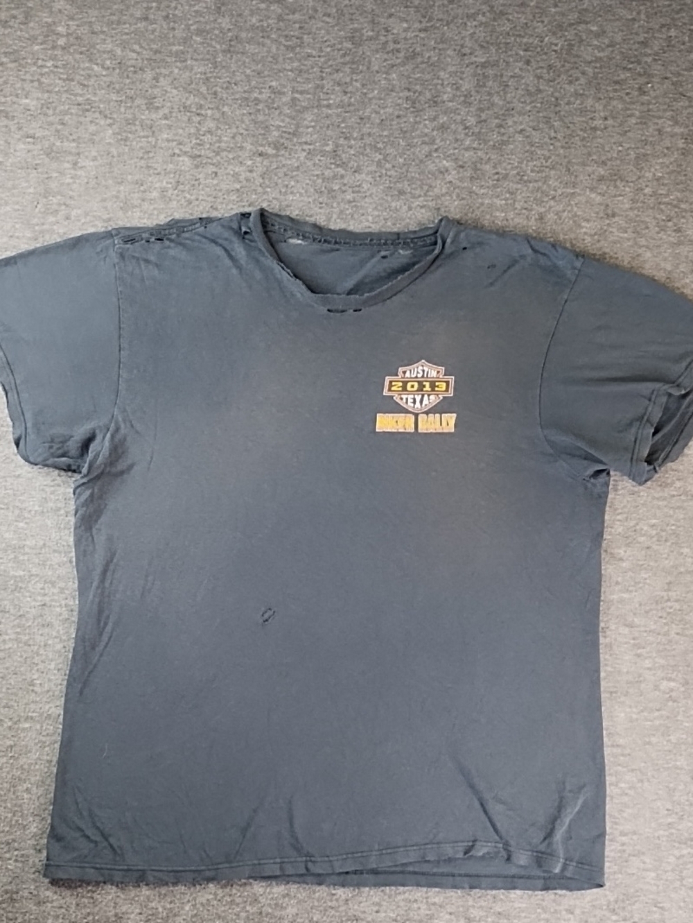 Harley-Davidson Black Short-Sleeve Tee with Yellow Chest Rally Graphic